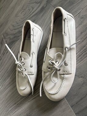 Jeffrey Campbell Neutral Lace-Up Moccasin Boat Shoes